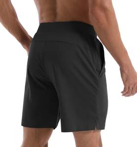 กางเกงขาสั้นผู้ชายเอวยางยืดระบายอากาศแห้งเร็วสีพื้นสำหรับเล่นกีฬาวิ่งเทนนิสฤดูร้อน - Product Image 2