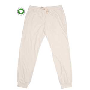 <b>Men</b> Organic Cotton Jogger Pants Natural 5.4 oz Jersey Breathable with <b>Stretch</b> Waistband and Ribbed Leg Cuffs - Product Image 1