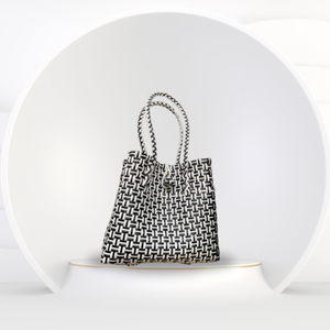 Summer Trendy <b>Women's</b> Handmade Premium Plastic Woven <b>Bag</b> Recycled Weaving Lurik Pattern Bali New Handbag for Adults - Product Image 4