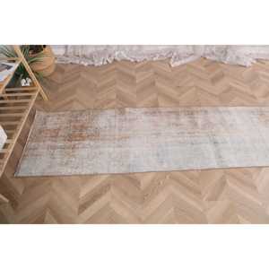 Vintage Turkish <b>Rug</b>, 2.1x9.2 ft <b>Runner</b> <b>Rug</b>, Gray Brown Ombr <b>Rug</b> - Product Image 5