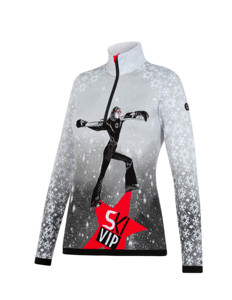Haut à manches longues en tricot imprimé VIP pour femme, avec motif flocon de neige et col montant, pour les activités hivernales en extérieur - Product Image 1