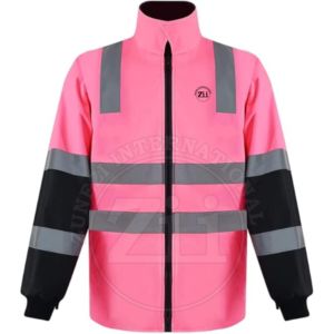 Veste de sécurité d'hiver haute visibilité réfléchissante, classe 2, multi-poches, pour travaux de construction, bicolore, avec flash LED, 5XL - Product Image 2