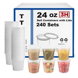 Recipientes Apilables para Sopa de 24 oz, Contenedores de Almacenamiento de Alimentos con Tapas, 240 Unidades para Almacenamiento en el Refrigerador de la Cocina del Hogar, Conservación de la Frescura - Product Image 1