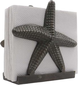 Servilletero de estrella de mar de diseño náutico elegante duradero y perfecto para la decoración del hogar o la oficina mantiene las servilletas y organizadas - Product Image 1