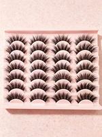 Faux cils effet vison, cils volumineux et spectaculaires, réutilisables, épais, pour les fêtes et le maquillage quotidien