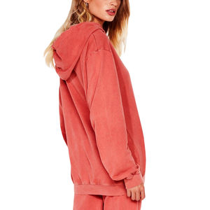 Sweat-shirts à capuche à manches longues pour femme, effet délavé, marque privée, nouveau style 2025, vêtements décontractés, impression de logo personnalisée, 100% coton molletonné - Product Image 5