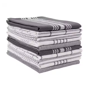Custom Kitchen <b>Tea</b> <b>Towel</b> Set 100% Organic <b>Grey</b> Cotton Floral Hotel Restaurant Table Quality Checked GOTS Certificate Price for - Product Image 3