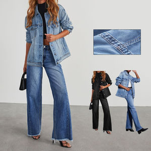 Ensemble denim de haute qualité pour femmes Prix de gros Meilleur ensemble denim 2 pièces taille personnalisée et personnalisation des couleurs - Product Image 3