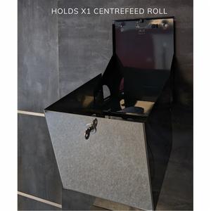 Distributeur d'accessoires de salle de bain mural carré de grande capacité Distributeur d'installations de loisirs Distributeur d'alimentation centrale en acier noir - Product Image 2