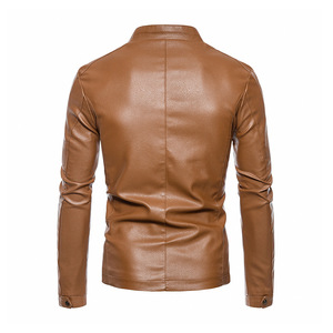 Chaqueta de piel de oveja para hombre de alta calidad, personalizada, al por mayor, con cuello alto y diferentes estilos. - Product Image 5