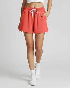 Shorts pour femmes New Look 100% coton, taille élastique, avec bouton, design personnalisé, respirant, coupe ajustée, sportif - Product Image 1