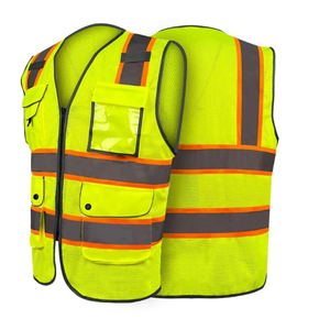 เสื้อกั๊กนิรภัยสะท้อนแสงทรงสูง2สีตัดกันสำหรับทุกเพศเสื้อกั๊กนิรภัยสำหรับผู้สำรวจความปลอดภัยโลโก้ตามสั่ง - Product Image 3