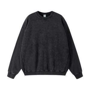 Sudadera para Hombre 2024, Lavado Ácido, Hecha a Medida, 100% Algodón, Estilo Vintage, Hombros Caídos, Corte Holgado, Tallas Grandes, Invierno - Product Image 1