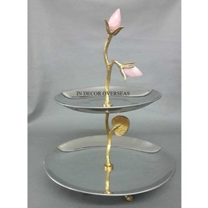 แท่นโชว์เค้ก3ชั้นรูปทรงกลมหินอ่อนสีขาวสำหรับงานแต่งงานและงานวันเกิด - Product Image 5