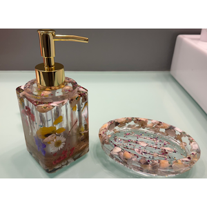 Distributeur automatique de savon moussant et liquide vaisselle de luxe, motif floral coquillage, pour hôtels et cuisines, type pompe - Product Image 4