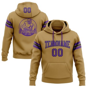 Custom Stitched Old Gold <b>Purple</b>-Black Football Pullover Sweatshirt Hoodie - Product Image 1