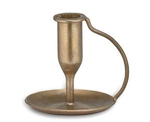 Bougeoir antique en métal noir avec poignée et plateau anti-goutte, bougeoir de table vintage pour dîner, mariage - Product Image 1