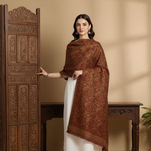 Pure Wool Kullu Shawl 80x40 Inch Handwoven with Timeless Indian Motifs Soft & Warm for Cold Weather Comfort at Wholesale Price - Product Image 4
