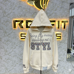 Qualité supérieure Style professionnel Meilleur fabricant Sweat à capuche avec fermeture éclair Imprimé fabriqué en usine à bas prix Sweats à capuche pour hommes - Product Image 4