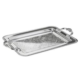 Poignées de conception rectangulaires personnalisées Plateau de service en laiton fait à la main pour la décoration de la chambre Conception de limites Assiettes à vaisselle personnalisables - Product Image 2