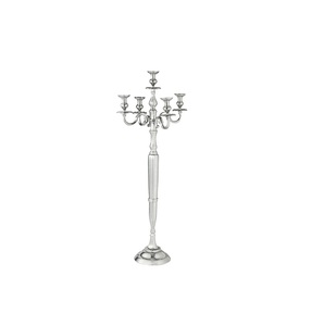 Pièce maîtresse de table de mariage indienne faite à la main Candélabre le moins cher Bougeoir fini noir Bougie Menorah disponible - Product Image 3