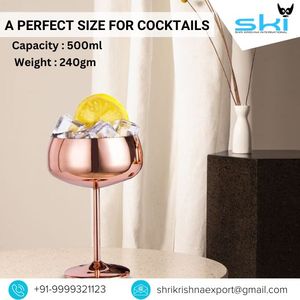 Tasse à bière et martini en acier inoxydable avec logo personnalisé Tasse à cocktail à double paroi Gobelet à vin Gobelet à margarita isolé en verre - Product Image 4