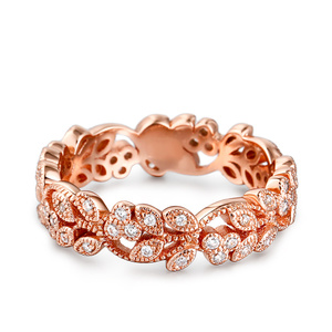 Bague pour femme en argent sterling sculpté avec des feuilles florales Jeulia - Product Image 1