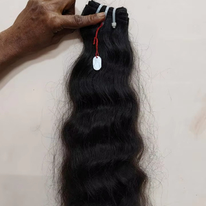 100% máquina de extensiones de tejido de pelo de onda recta negra Natural Remy indio Virgen sin procesar trama doble sin enredos - Product Image 1
