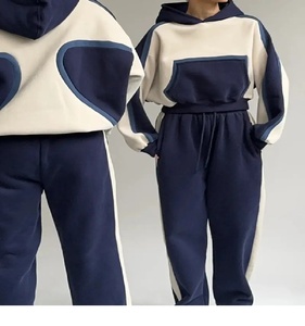 ชุดเสื้อผ้าสองชิ้นชิ้นแบบมีฮู้ดโอเวอร์ไซส์สไตล์2025ปักโลโก้ได้ตามต้องการสำหรับฤดูหนาว - Product Image 3