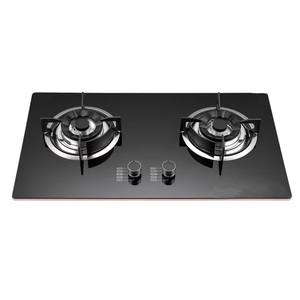 Estufa de <span class=keywords><strong>Gas</strong></span> de <span class=keywords><strong>2</strong></span> Quemadores con Encendido Eléctrico, Cristal Cerámico Azul Negro de Alta Calidad, Soporte para Sartenes de Hierro Fundido CN;GUA - Product Image 1