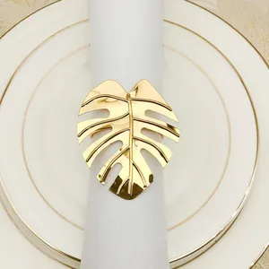 Anneau porte-serviette rond en métal plaqué or de haute qualité pour la décoration de table à manger - Product Image 3