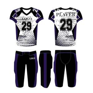 Uniforme de fútbol americano con logotipo personalizado transpirable de alta calidad, camiseta de fútbol americano personalizada de 100% poliéster - Product Image 6
