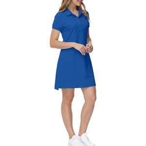 Vestido de tenis de golf para mujer, vestido Polo deportivo, manga corta, hasta la rodilla, ropa de trabajo informal, uniforme de oficina, camisa Polo - Product Image 1