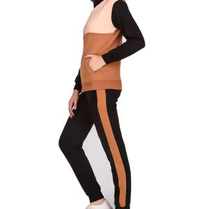 Sudaderas y pantalones de chándal con cremallera y cuello redondo para mujer de color elegante único, chándales con cierre de cremallera más vendidos para mujer - Product Image 3