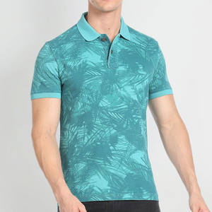 Cuello alto de algodón 100% para hombre para camisetas de polo Ropa de calle de punto antiarrugas con patrón sólido Servicio OEM Precio al por mayor - Product Image 1