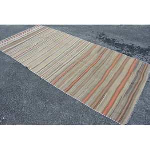 Tapis turc vintage moderne 4.6 X 10.3ft classique beige motif laine fausse fourrure de lapin avec support en latex couloir rectangulaire en peluche - Product Image 2