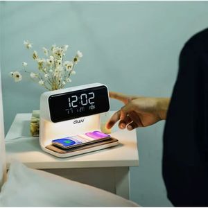 Reloj de Escritorio Digital Electrónico con Cargador Inalámbrico de Carga Rápida y Lámpara de Noche Moderna con Control Táctil - Product Image 3
