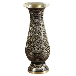Jarrón de Flores de Latón de Alta Calidad al por Mayor con Color Plateado, Jarrones de Flores Decorativos de Metal para Mesa de la India - Product Image 2