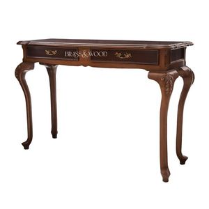 Mesa Consola Clásica de Madera con Patas Talladas y Tiradores de Latón - Product Image 4
