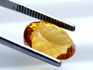 Pierre précieuse en citrine naturelle de 14x10 mm, taille ovale, facettée, pierre en vrac - Belle grande pierre de citrine, cadeau idéal pour lui - Product Image 4