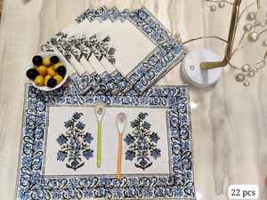 Manteles individuales tradicionales de algodón 100% hechos a mano Jaipur diseño étnico indio patrón Floral bloque de mano impreso manteles de mesa de comedor - Product Image 5