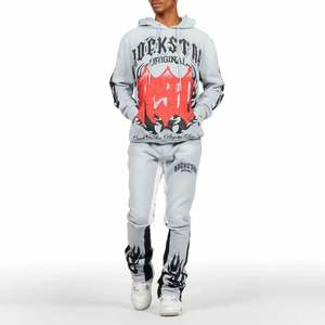 Trending Quality Clothing OEM Manufacturers Custom Logo Mens Hoodies Print Straight Vintage Streetwear Tracksuits - Product Image 2