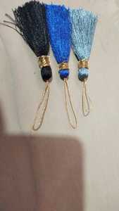 Custom Made Rayon Polyester <b>Key</b> <b>Tassels</b> with Gold Loop for Bag & Invitation Design for Garment Decorative & Curtain Use - Product Image 2