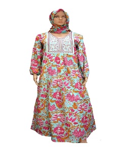Aishwary Creation Premium Quality Floral Printed Modest Long Sleeve Maxi Jalabiya Dress Headscarf Party <b>Islamic</b> <b>Clothing</b> for - Product Image 1