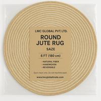 Tapis en jute tressé fait main LMC GLOBAL, rond, naturel, écologique, durable, pour la maison, personnalisable, prêt à l'exportation