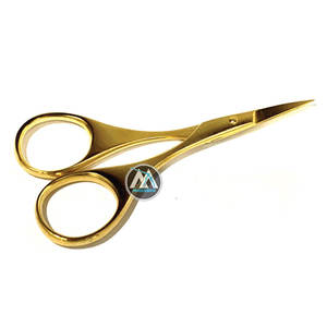 Ciseaux d'extension de cils professionnels plaqués or Design ergonomique en acier inoxydable de précision MAQNSCO - Product Image 1