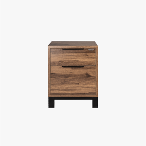 Minimalist Modern 2-<b>Drawer</b> Solid Wood Nightstand with Metal Legs 12-Month Warranty Bedroom Furniture Includes Assembly - Product Image 4