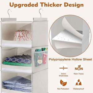 Vente flash : Organiseur de placard pliable suspendu en tissu, maille PVC anti-poussière, étagères pour chambre à coucher ou porte-vêtements, acier inoxydable brillant - Product Image 6