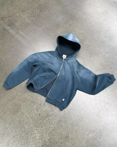 Sudadera con capucha Unisex con lavado ácido, peso pesado personalizado, 500 Gsm, Vintage Sun Fade Drop Shoulder Zip Streetwear para invierno - Product Image 1