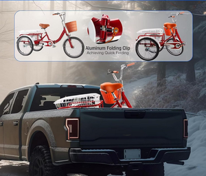 Triciclo Plegable para Adultos con Suspensión Delantera, Canasta de Compras, Asiento/Manillar Ajustables, Sistema de Frenos Perfecto - Product Image 2